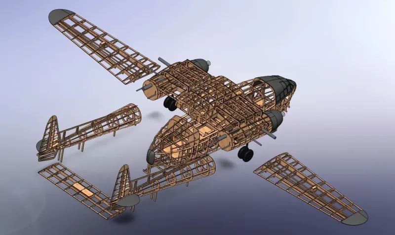 Fairchild C-119 Flying Boxcar 2670 mm Lasercut Baukasten